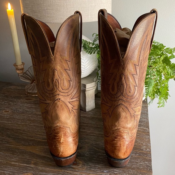 Lucchese 1883 Savannah Western Boots Cowboy Brown Mad Dog Goat Leather N4540 7.5 - Picture 13 of 16